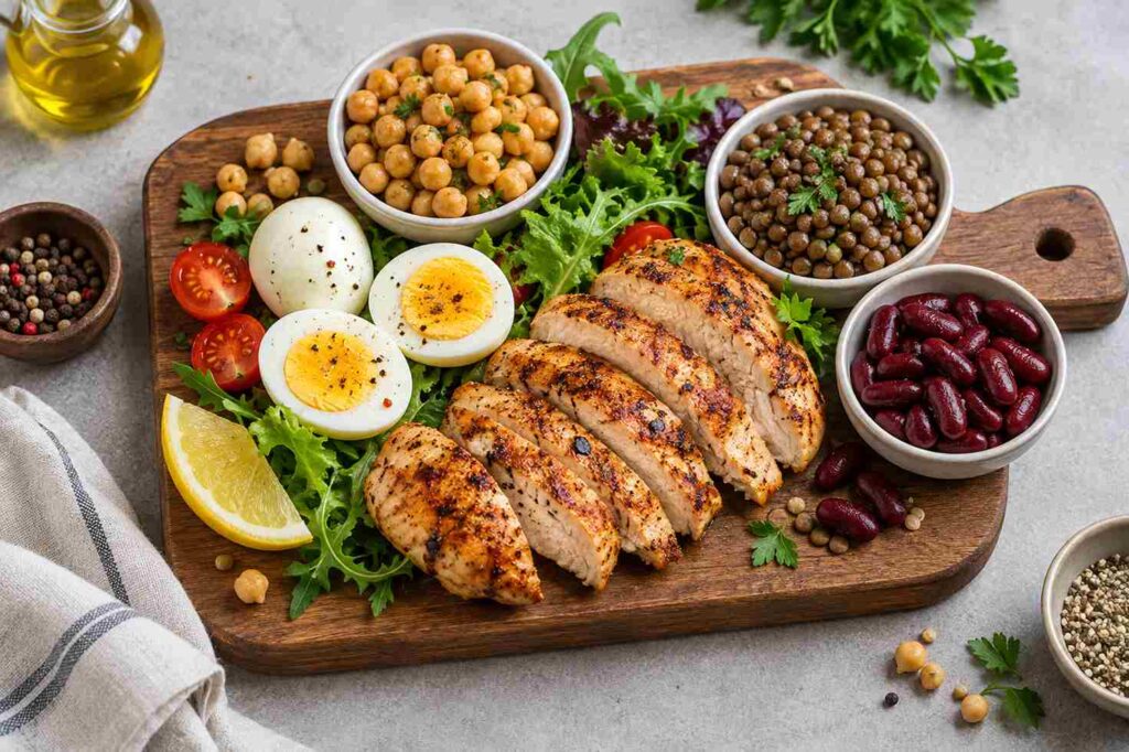 Protein-dense foods supporting muscle retention on a reduced appetite