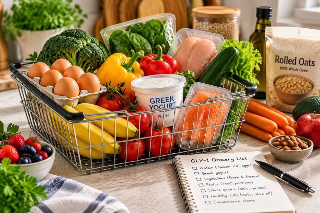 Nutrient-dense grocery selections supporting GLP-1 meal planning