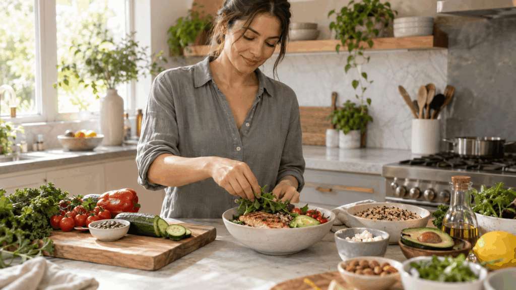 Balanced meal preparation supporting appetite control during GLP-1 transition